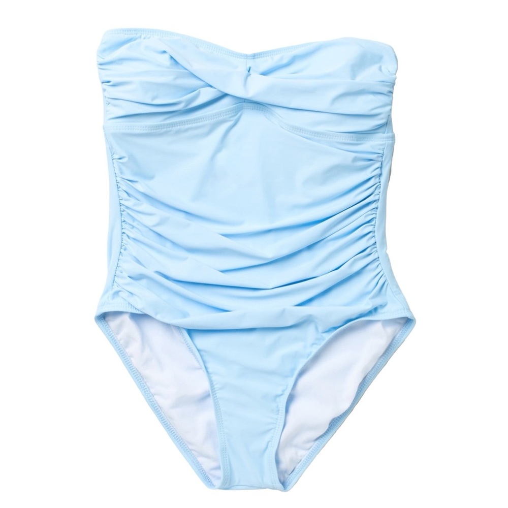 NWT Athena light blue twist bandeau one piece 6